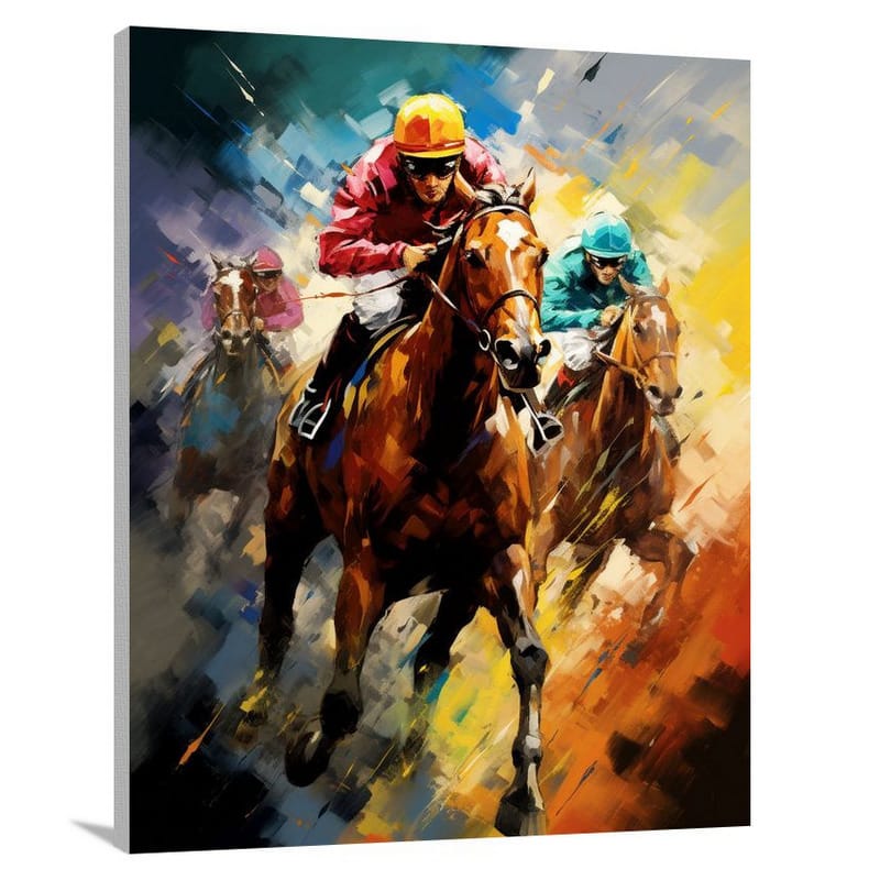 Speeding Colors: Horse Racing - Pop Art - Canvas Print
