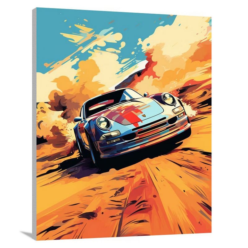 Speeding Through Sands: Auto Racing - Canvas Print