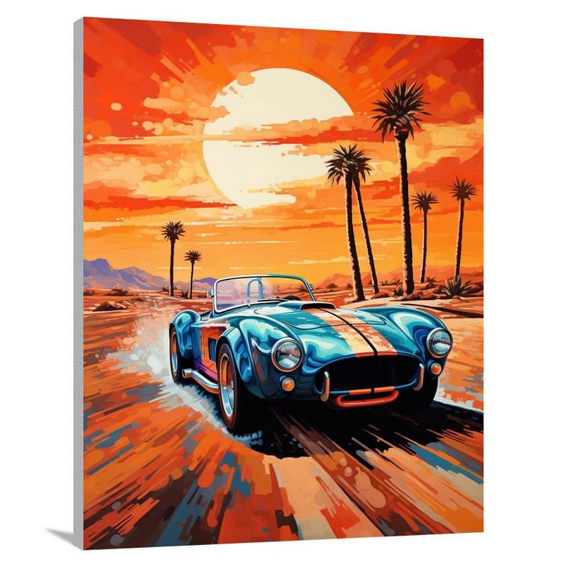 Speeding Through Sands: Auto Racing - Pop Art - Canvas Print