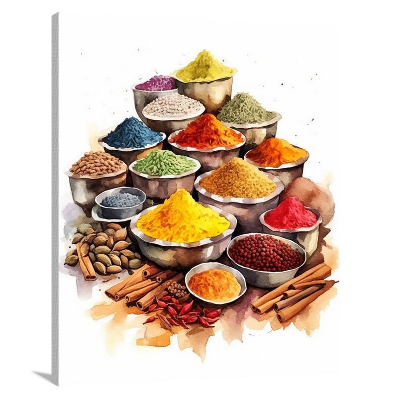 Spice Symphony: India's Aromatic Melody - Canvas Print