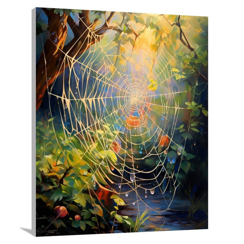 Spider Web Symphony - Impressionist - Canvas Print