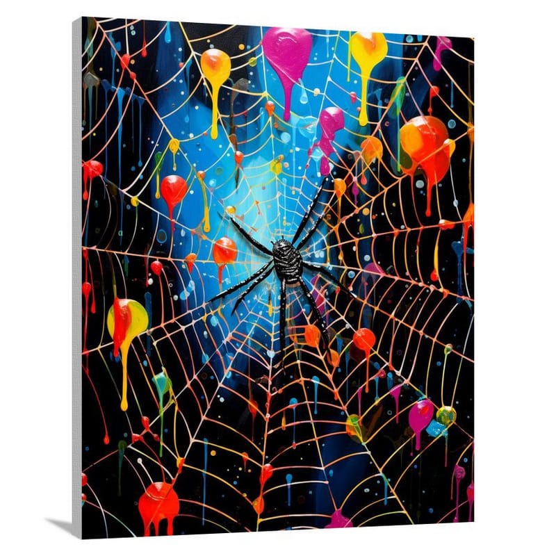 Spider Web Symphony - Pop Art - Canvas Print