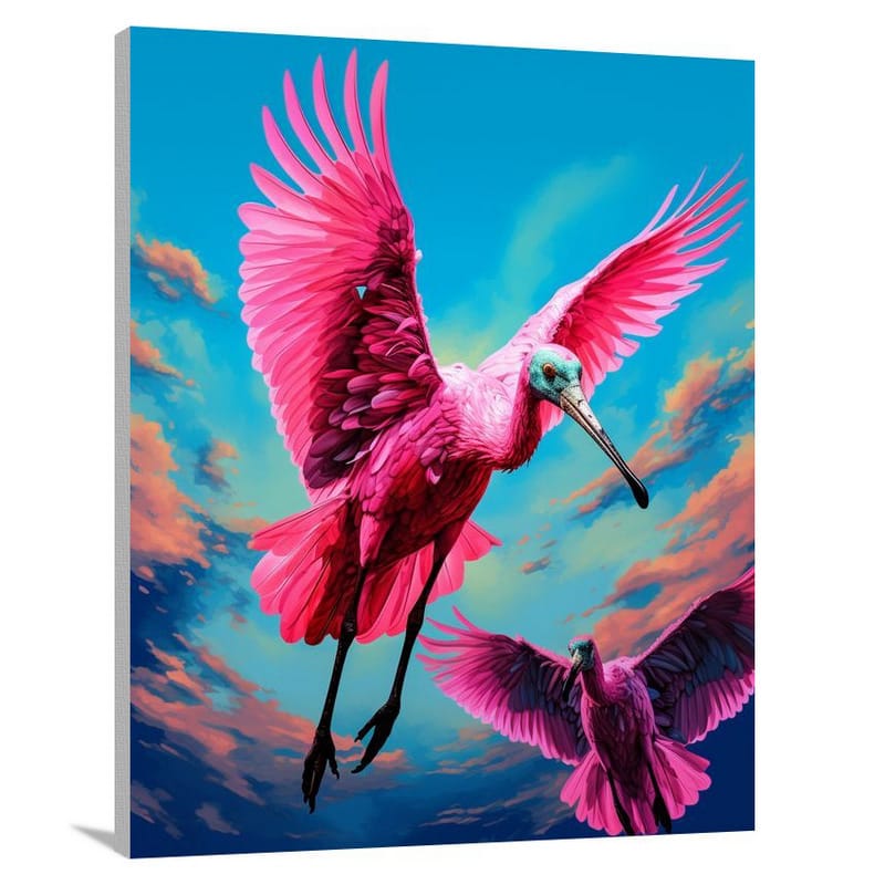 Spoonbill Symphony - Pop Art - Canvas Print