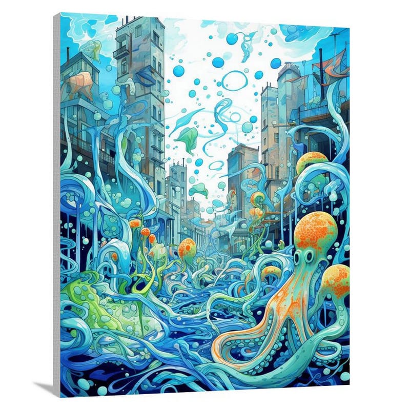 Squid's Metropolis - Canvas Print