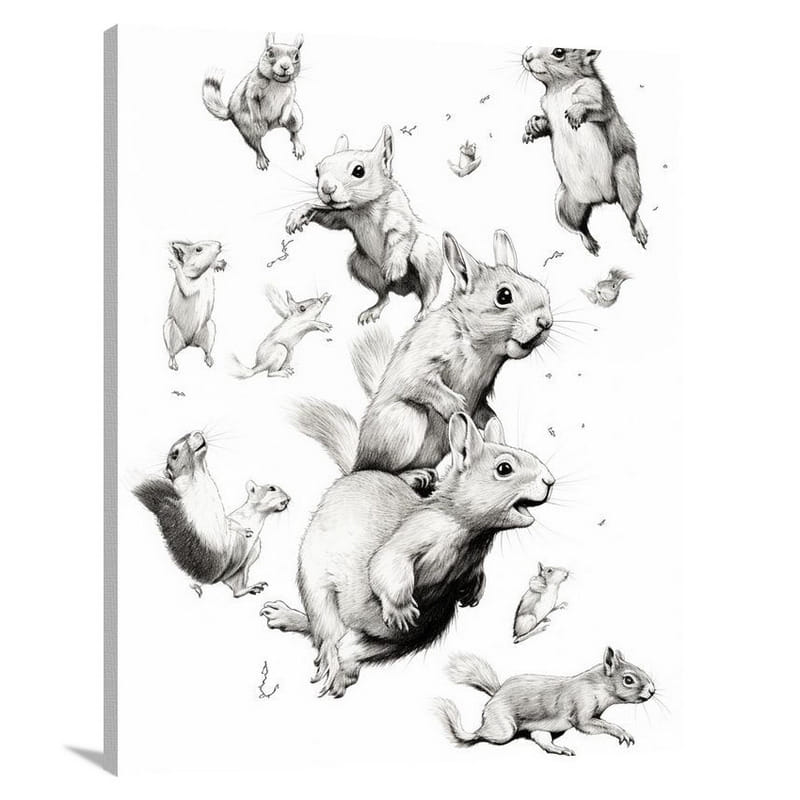 Squirrel's Farm Spectacle - Canvas Print