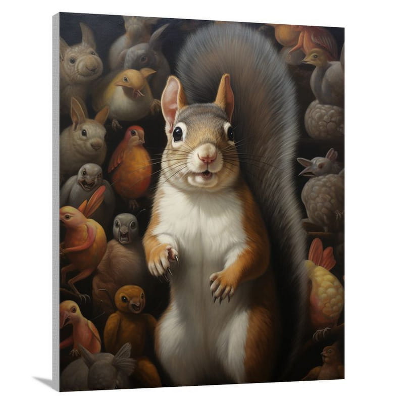 Squirrel's Farmyard Parade - Canvas Print
