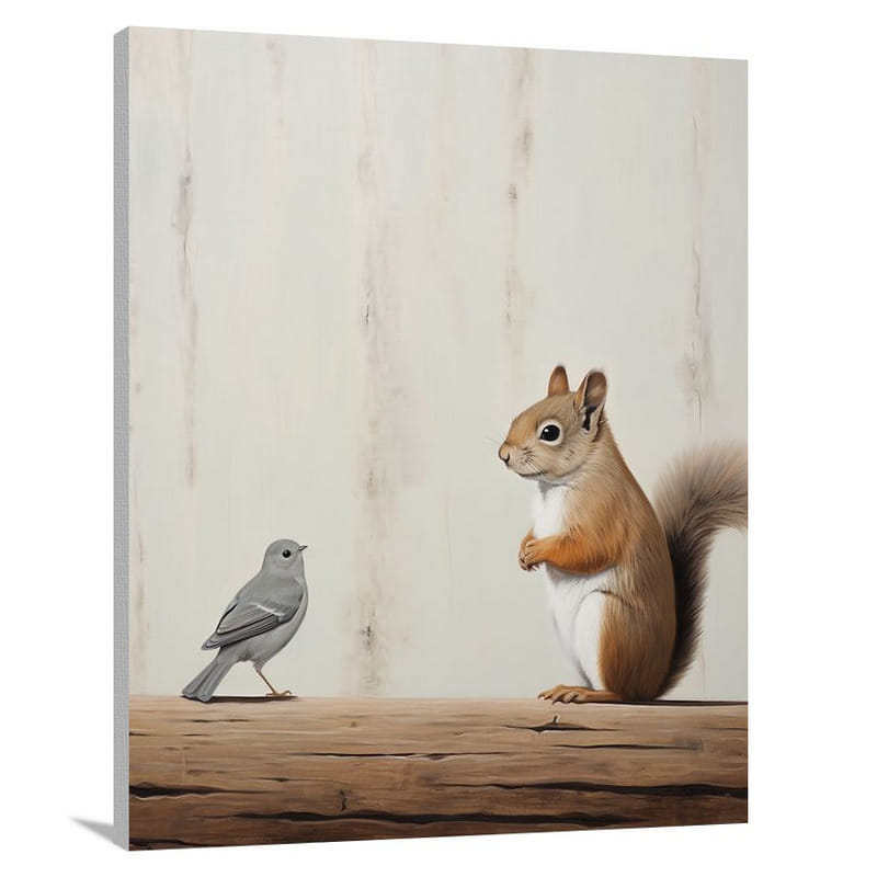 Squirrel's Serenade - Minimalist - Canvas Print
