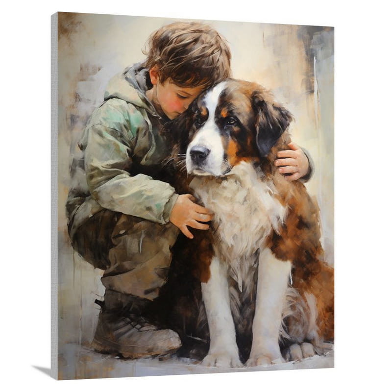 St. Bernard's Embrace - Canvas Print