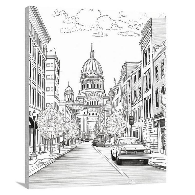 St. Louis - Black and White - Canvas Print