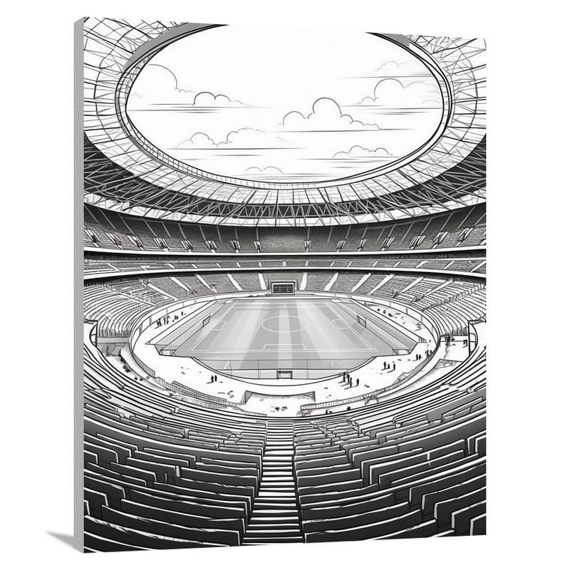 Stadium - Black and White - Canvas Print