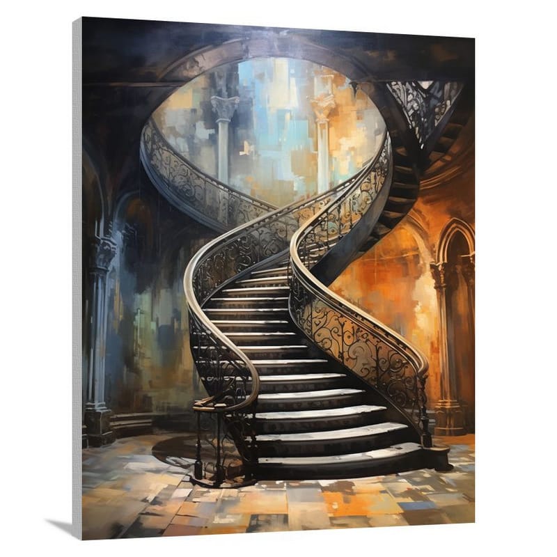 Staircase Ascension - Impressionist - Canvas Print