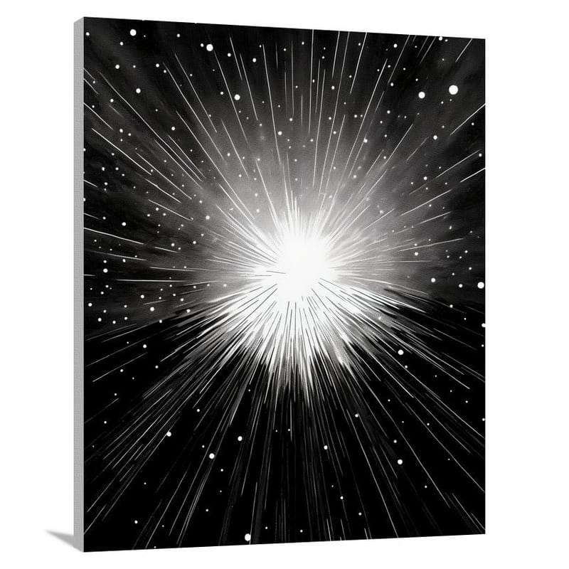 Star - Black and White - Black And White - Canvas Print