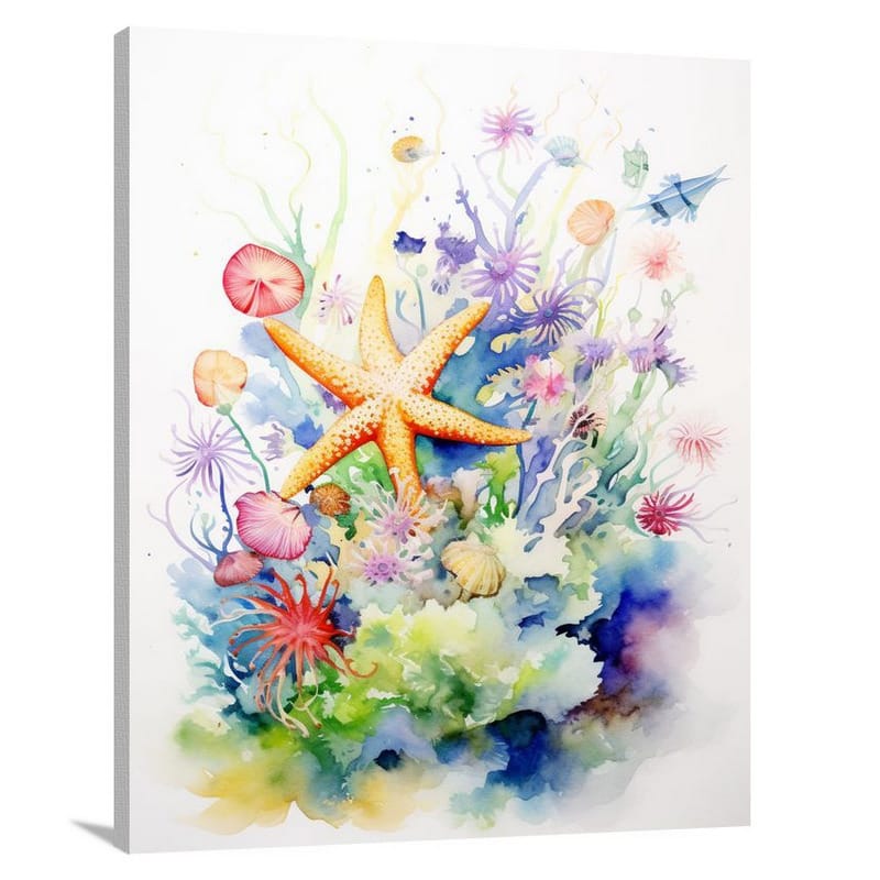 Starfish Serenade - Watercolor 2 - Canvas Print