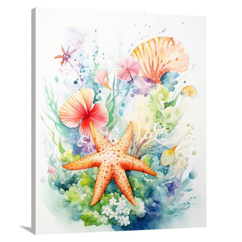 Starfish Serenade - Watercolor - Canvas Print