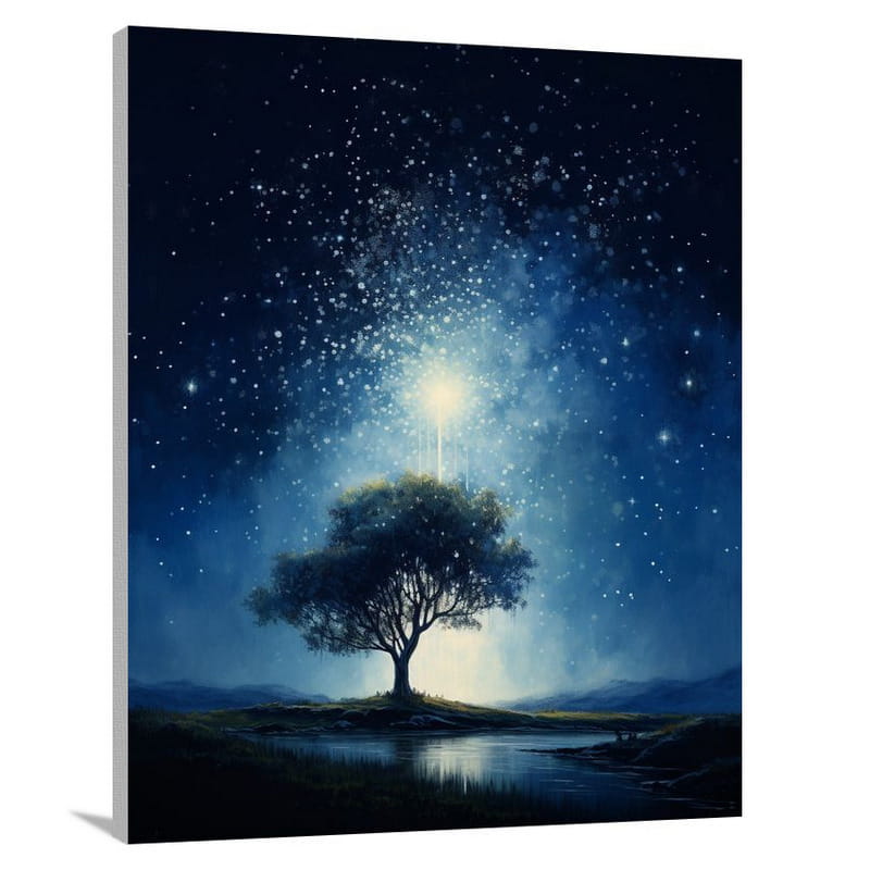 Starry Canopy: Night Sky's Embrace - Canvas Print