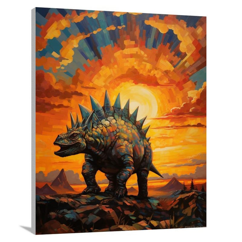 Stegosaurus at Sunset - Canvas Print