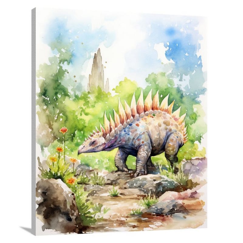 Stegosaurus: Guardian of Ancient Waters. - Canvas Print