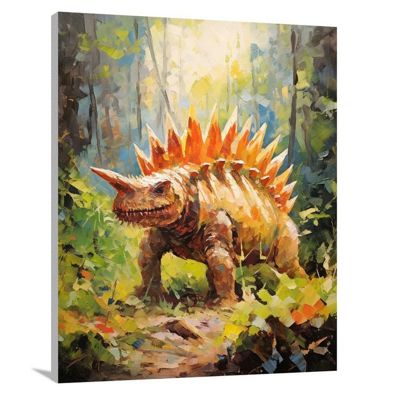 Stegosaurus in Enchanted Woods - Canvas Print