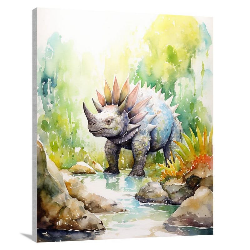 Stegosaurus Oasis - Canvas Print