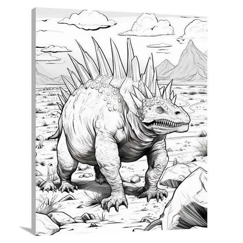Stegosaurus: Resilient Battle - Canvas Print