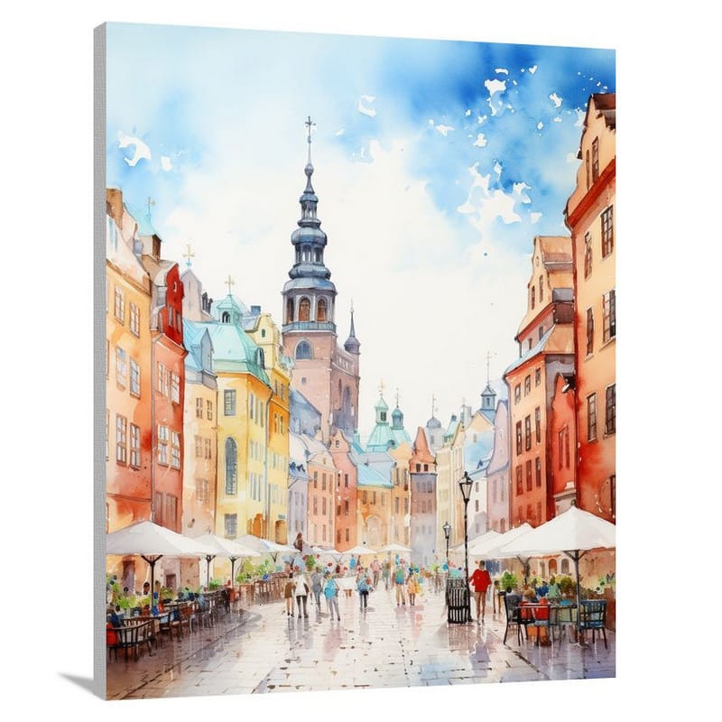 Stockholm's Vibrant Gamla Stan - Canvas Print