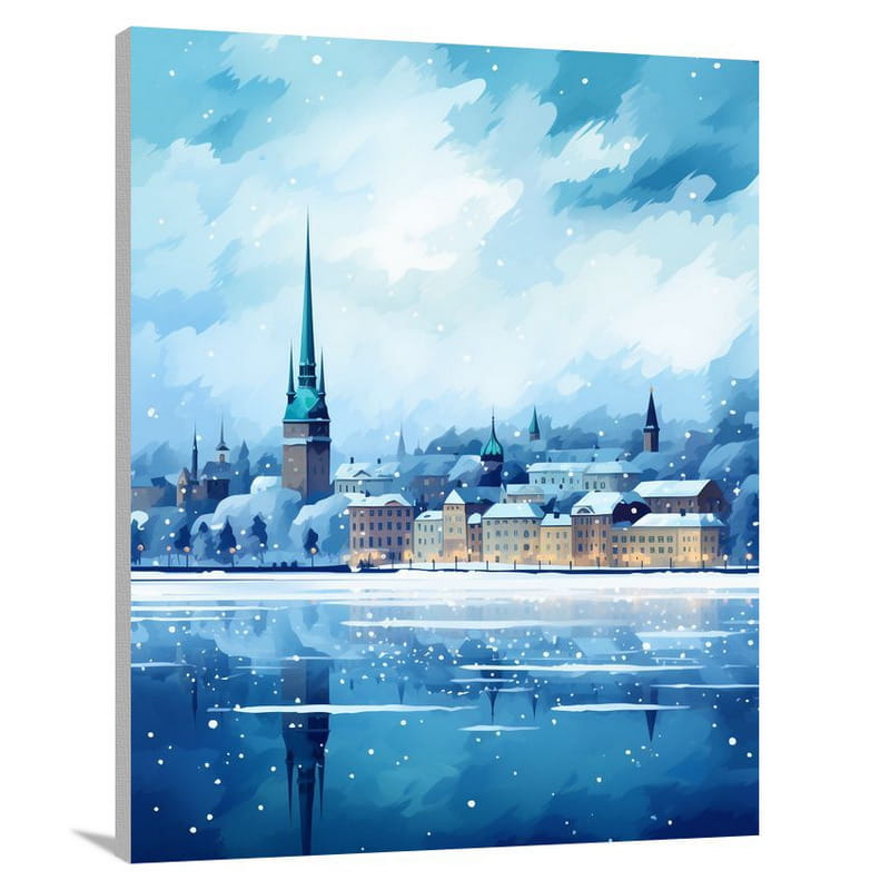 Stockholm Snowfall - Canvas Print