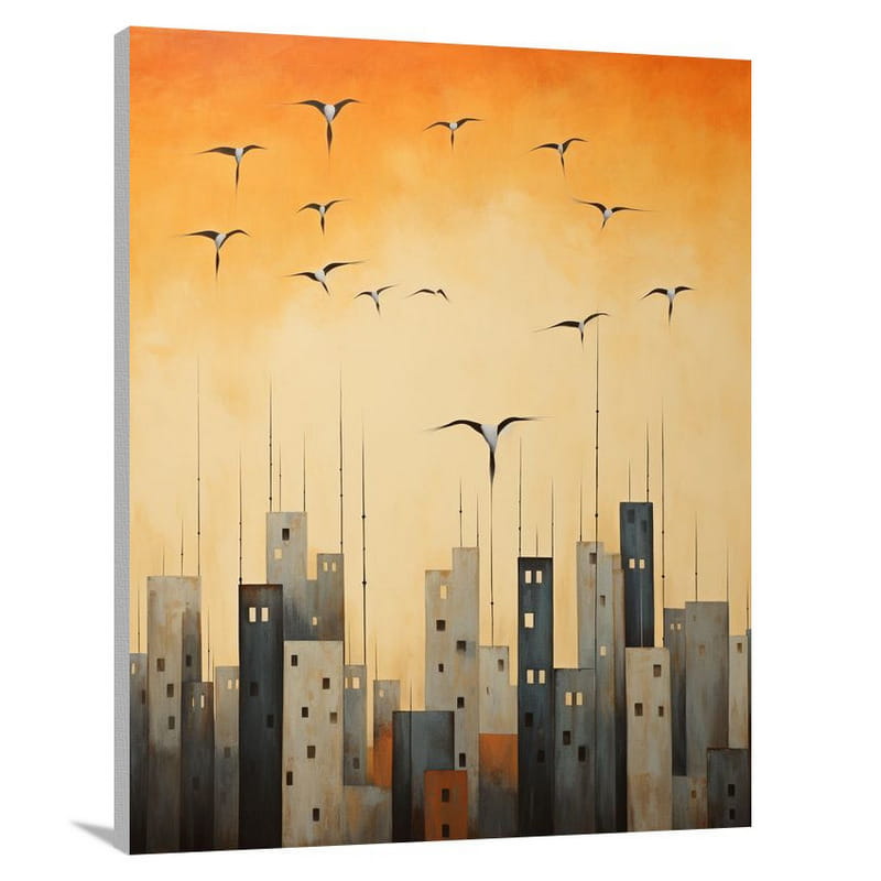 Stork's Flight - Minimalist - Canvas Print