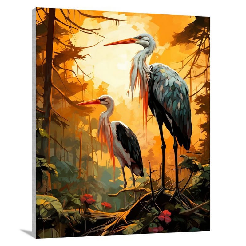 Stork's Serenade - Canvas Print