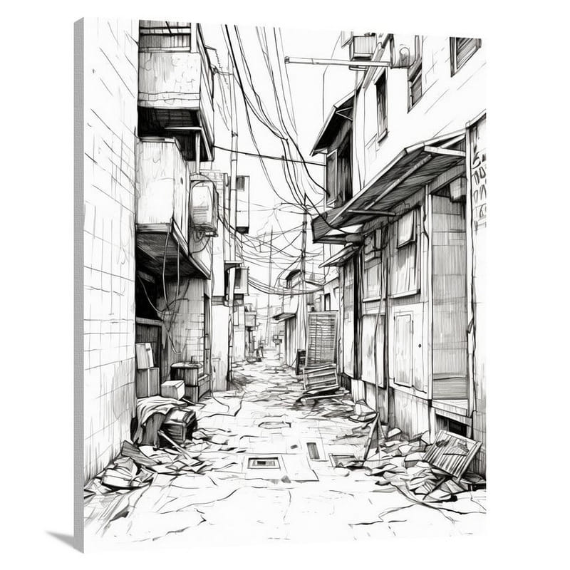 Street Symphony - Black And White - Canvas Print