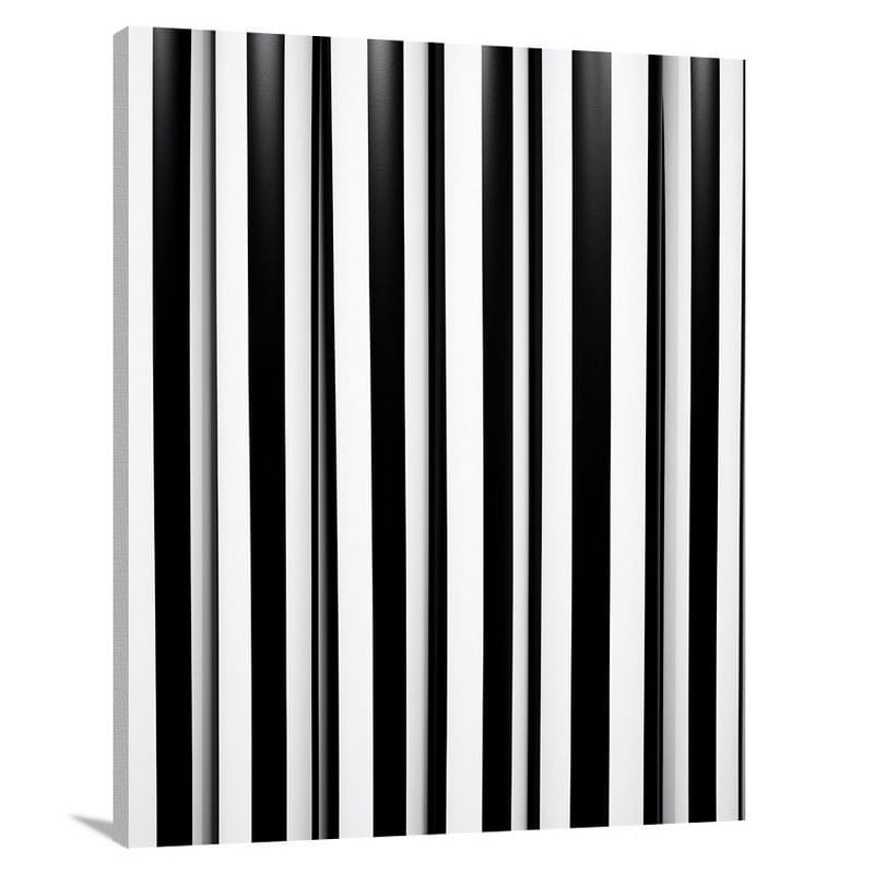 Striped Whimsy - Black And White - Canvas Print