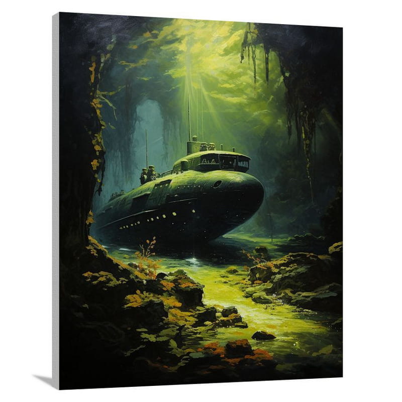 Submarine's Enigmatic Voyage - Canvas Print