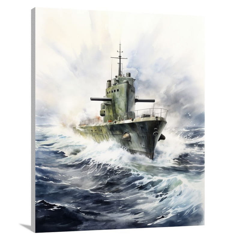 Submarine's Solitude - Watercolor - Canvas Print
