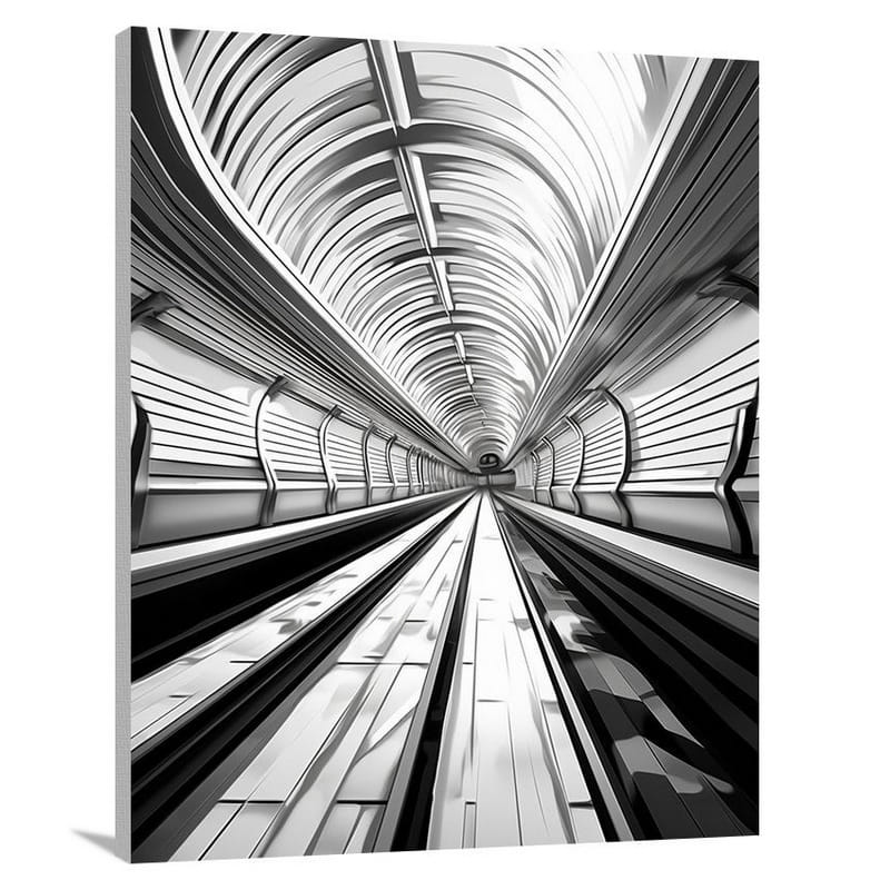 Subway Symphony - Black And White - Canvas Print