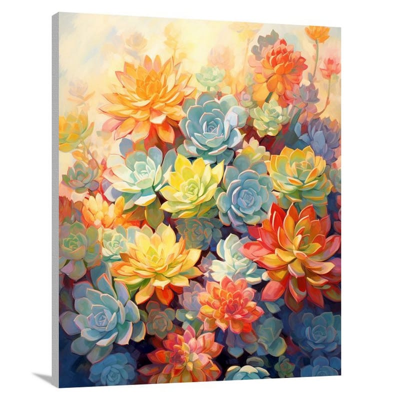 Succulent Symphony - Impressionist - Canvas Print