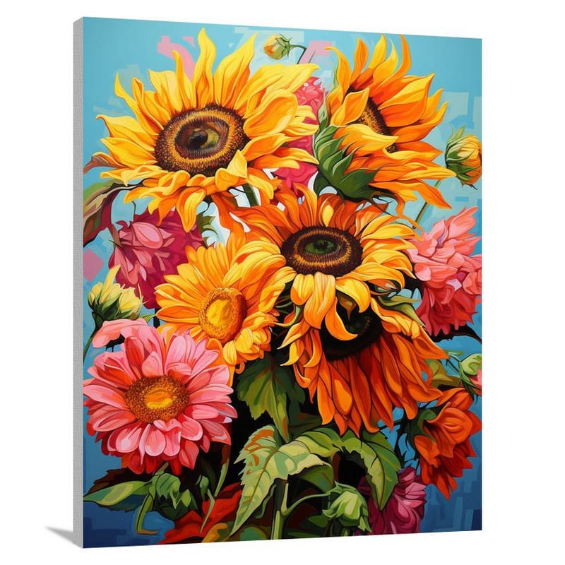 Sunflower Bouquet: Vibrant Summer Beauty - Canvas Print