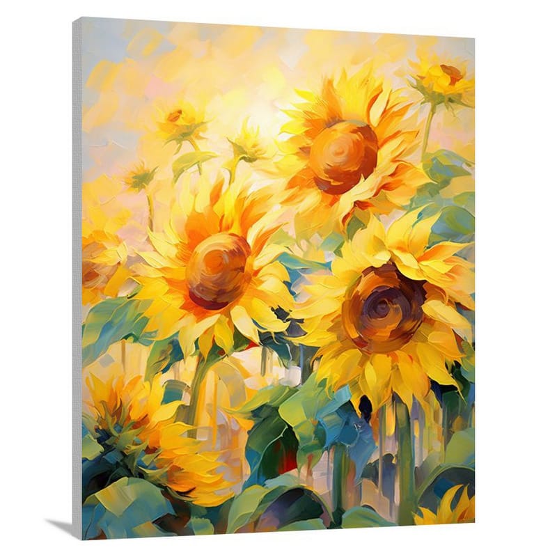 Sunflower Symphony - Impressionist 2 - Canvas Print