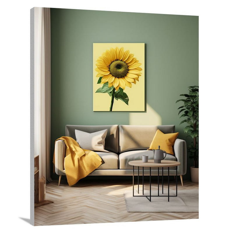 Sunflower Symphony - Minimalist - Canvas Print