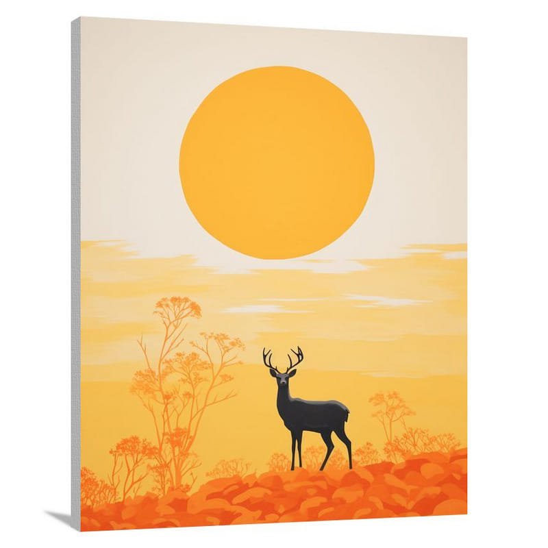 Sunlit Journey: Deer in the Wild - Canvas Print