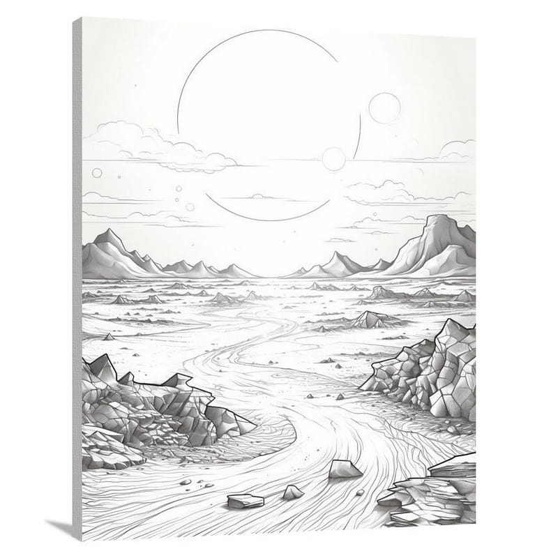 Sunrise Serenity - Black And White - Canvas Print