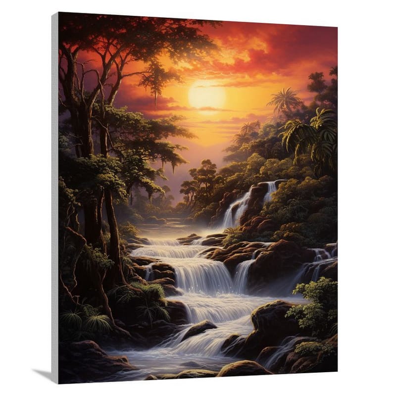 Sunset Cascade - Canvas Print