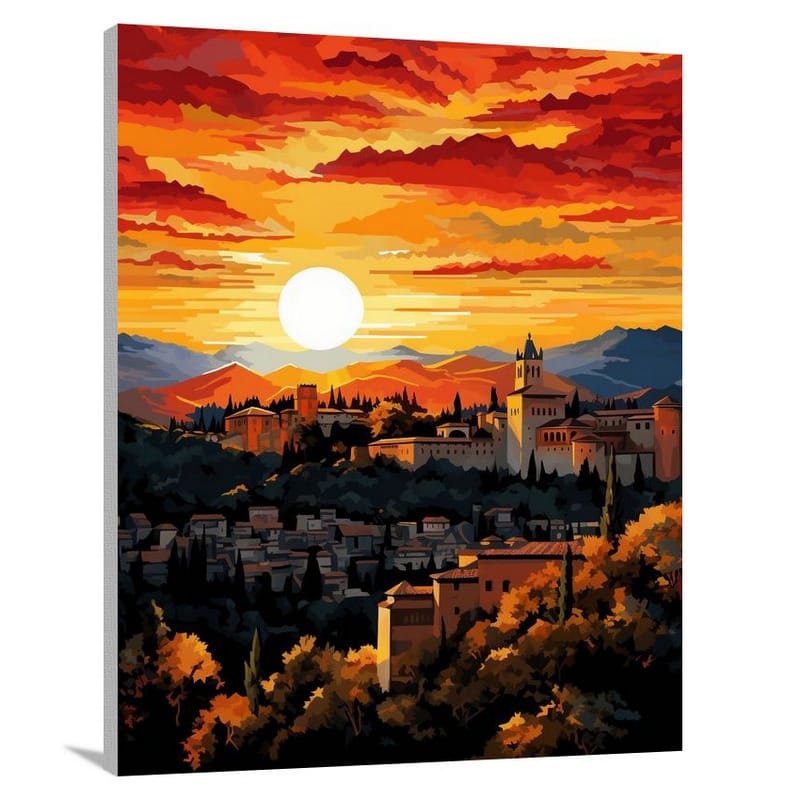 Sunset Splendor: Spain's Historic Horizon - Canvas Print