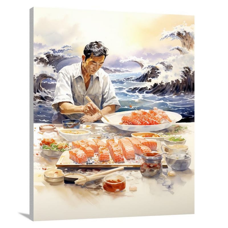 Sushi - Watercolor - Canvas Print