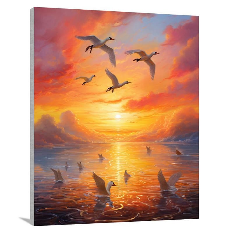 Swan's Flight - Canvas Print