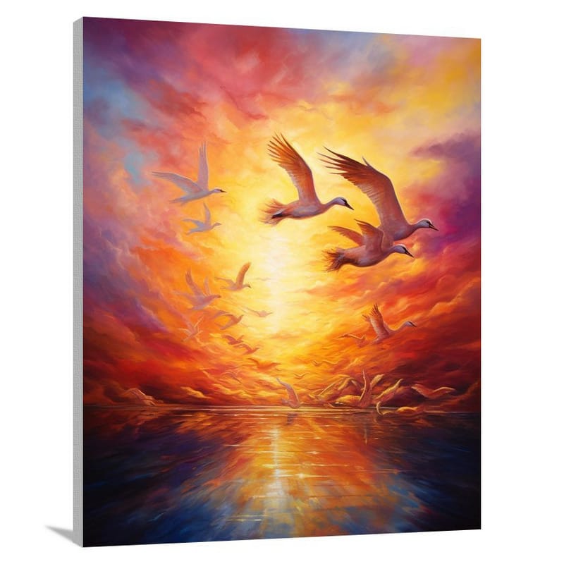 Swan's Flight - Contemporary Art - Canvas Print