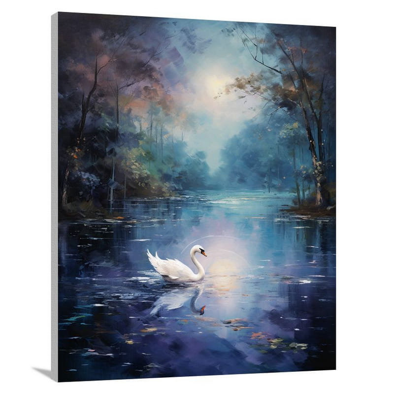 Swan's Serenade - Impressionist - Canvas Print