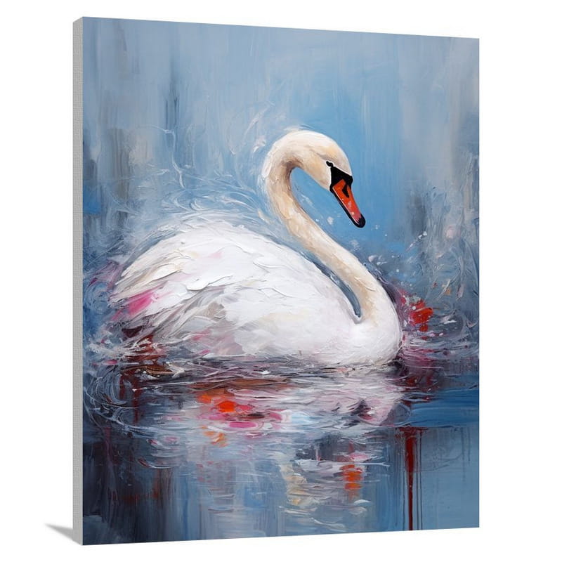 Swan's Serenade - Minimalist - Canvas Print