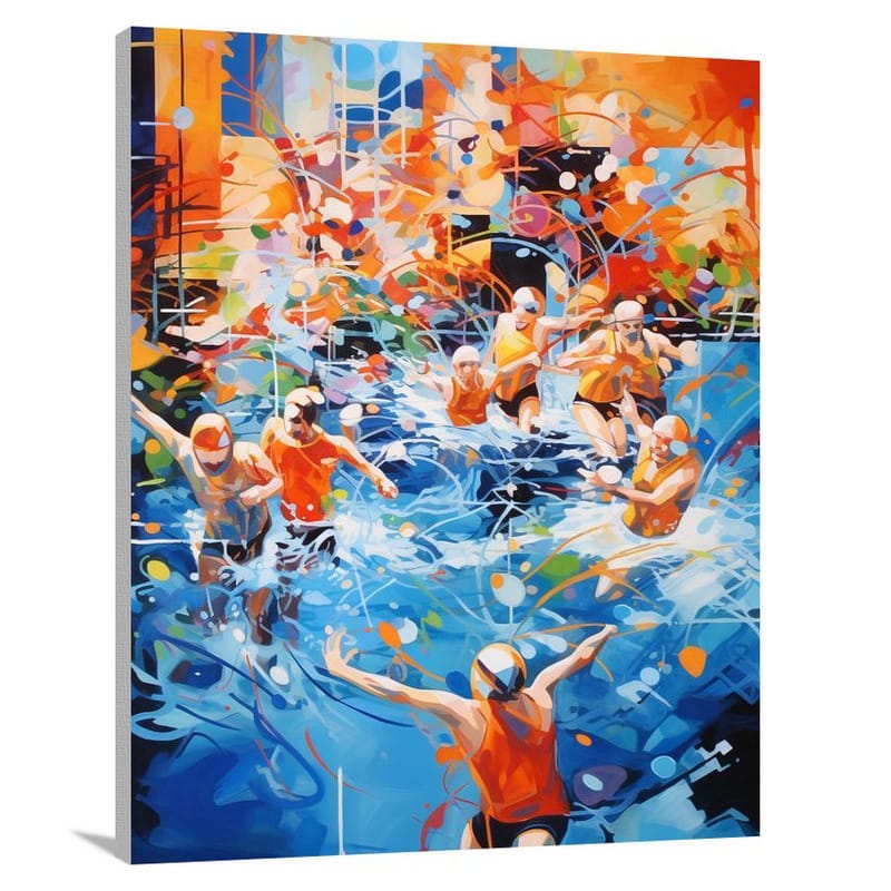 Swimming Pool Frenzy - Canvas Print