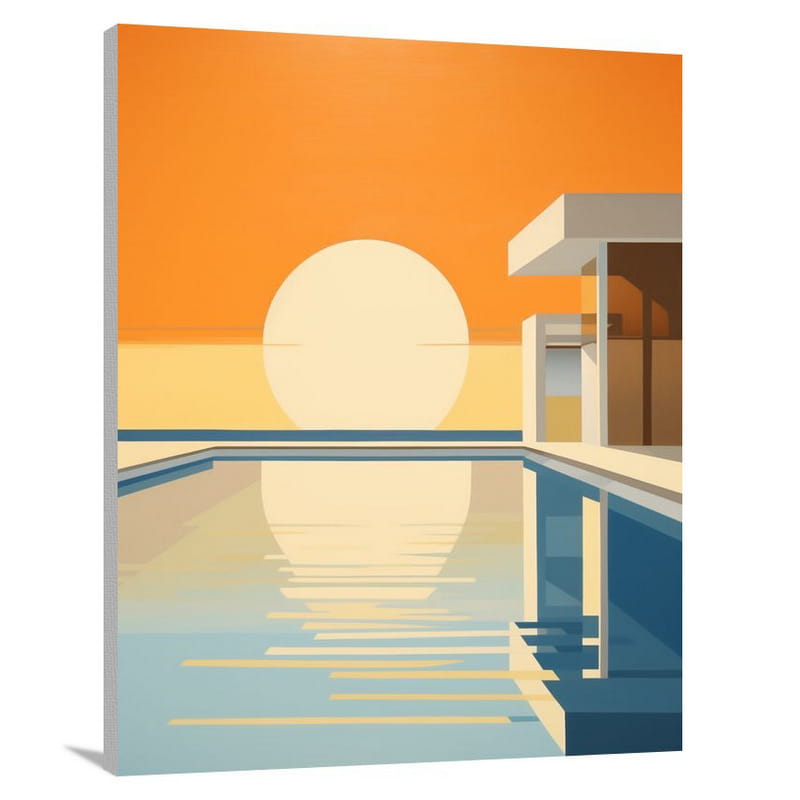 Swimming Pool Serenity - Minimalist 2 - Canvas Print