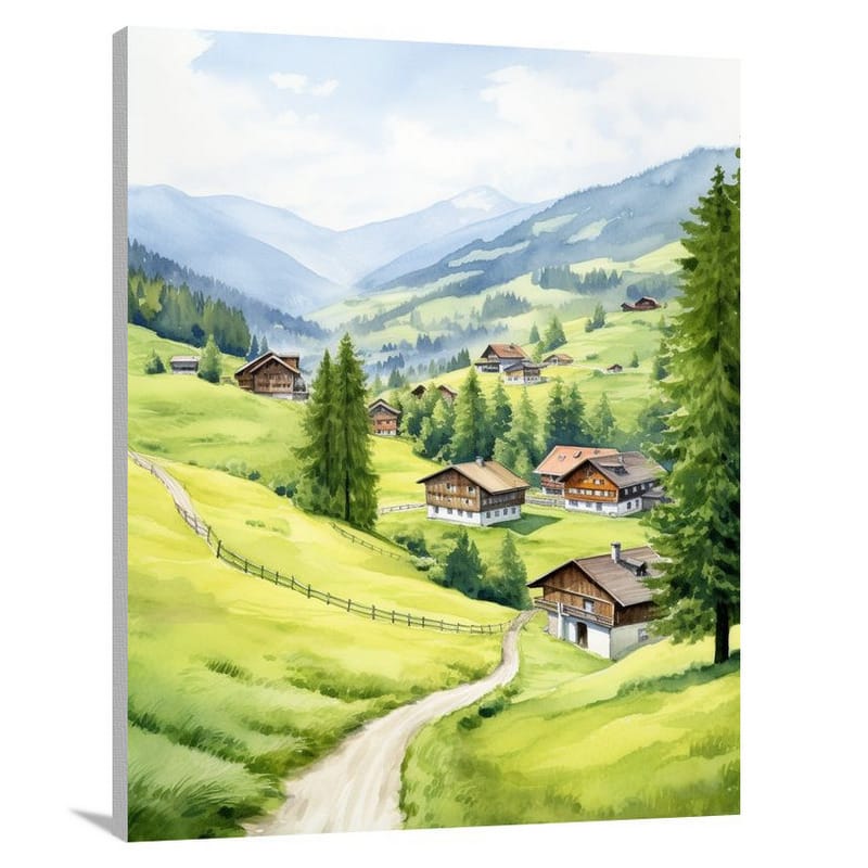Swiss Serenity - Watercolor - Canvas Print