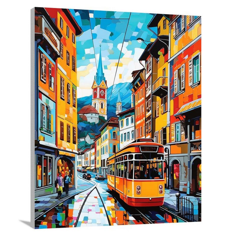 Switzerland's Vibrant Streets - Canvas Print